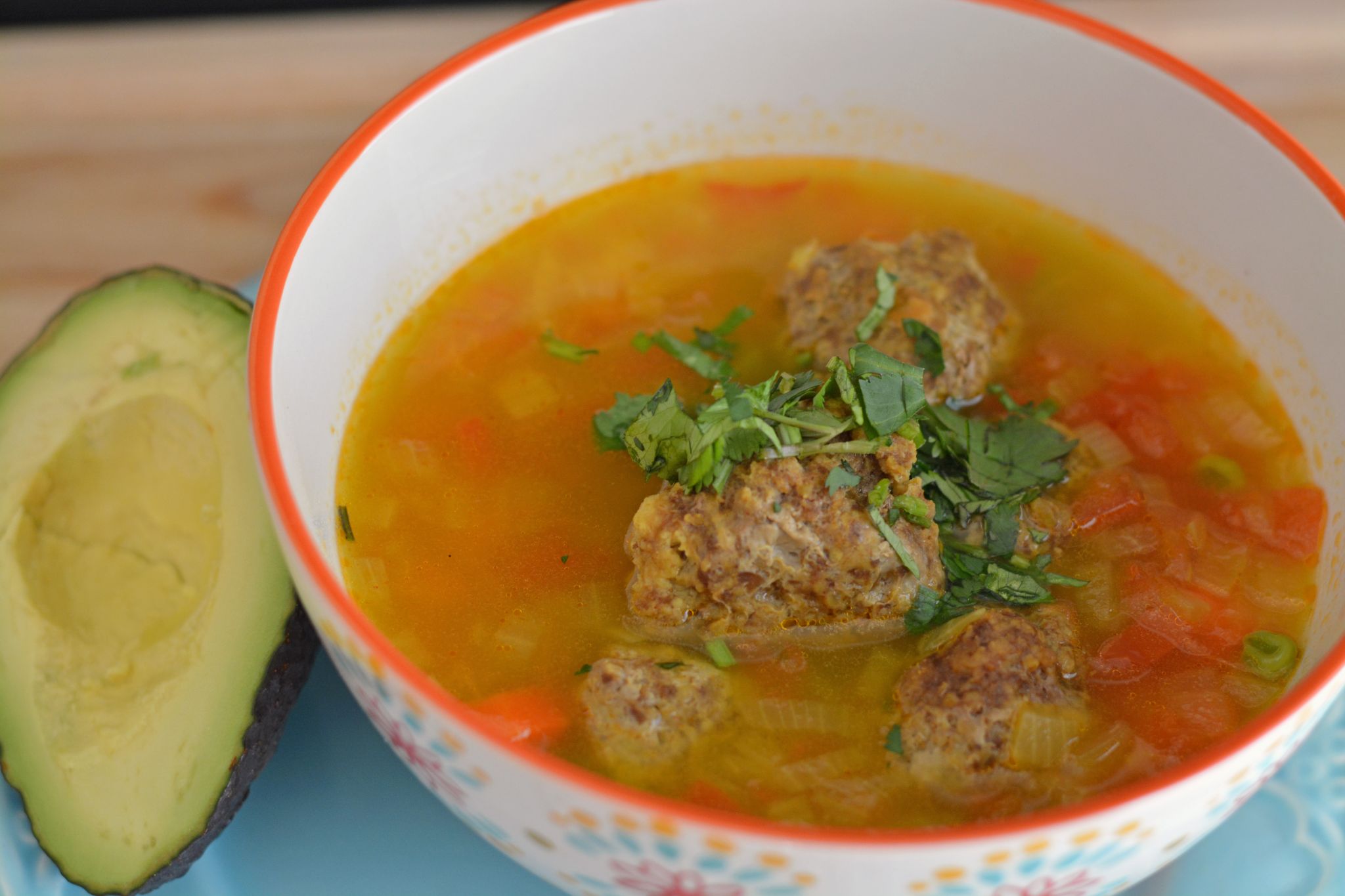Colombian Meatball and Rice Soup